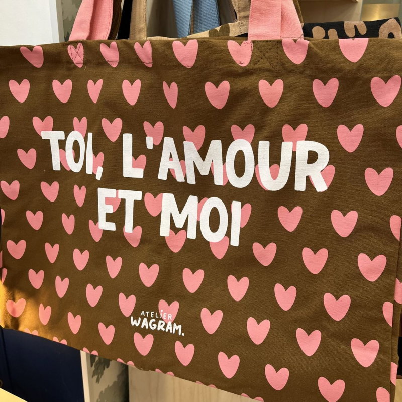 Sac Cabas XL | Toi, l'amour et moi marron