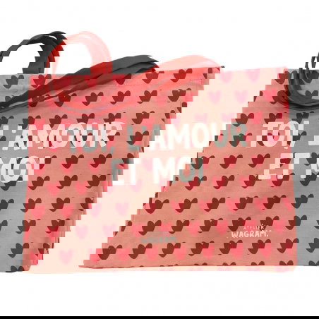 Sac Cabas XL | Toi, l'amour et moi rose - Atelier wagram