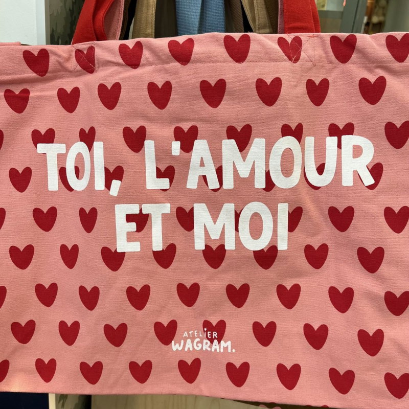 Sac Cabas XL | Toi, l'amour et moi rose