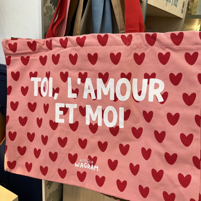 Sac Cabas XL | Toi, l'amour et moi rose