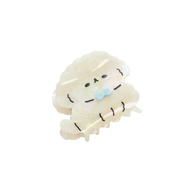 Grande pince à cheveux | Chien blanc