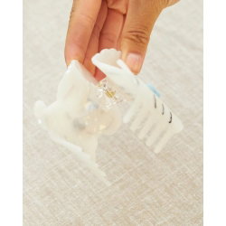 Grande pince à cheveux | Chien blanc