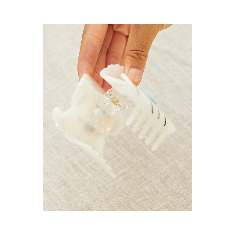 Grande pince à cheveux | Chien blanc