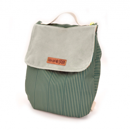 Sac à dos rayures | Vert - Rien que des bêtises