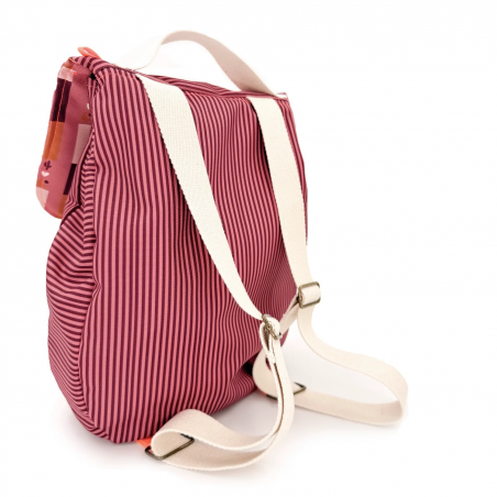 Sac à dos rayures | Rose - Rien que des bêtises