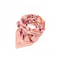 Foulard Grand format | Rayé rose