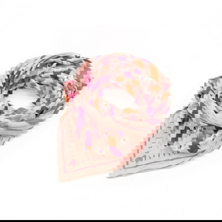 Foulard Grand format | Rayé rose - Rien que des bêtises