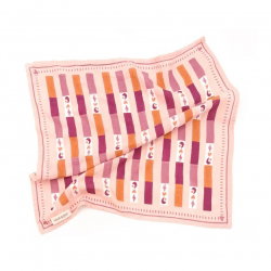 Foulard Grand format | Rayé rose