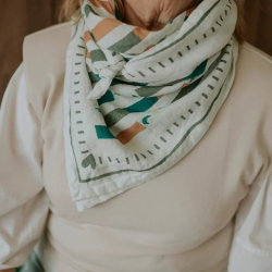 Foulard Grand format | Rayé vert