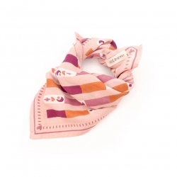 Foulard Petit format | Rayé rose