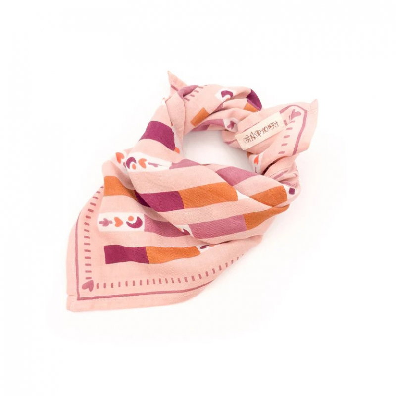 Foulard Petit format | Rayé rose