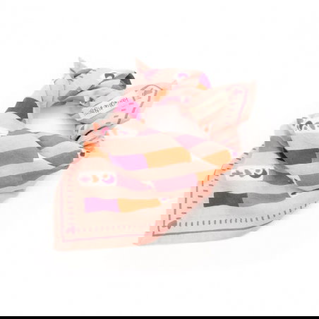 Foulard Petit format | Rayé rose - Rien que des bêtises