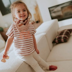 Foulard Petit format | Rayé rose