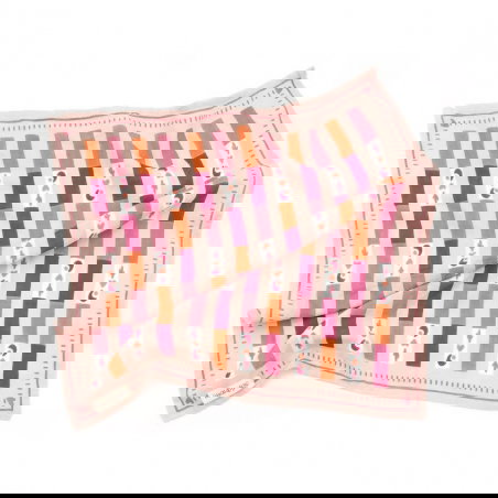 Foulard Petit format | Rayé rose - Rien que des bêtises