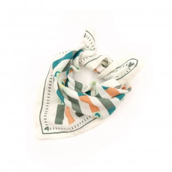 Foulard Petit format | Rayé vert