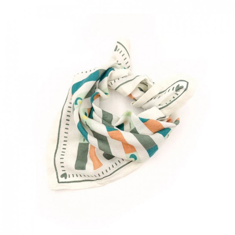 Foulard Petit format | Rayé vert