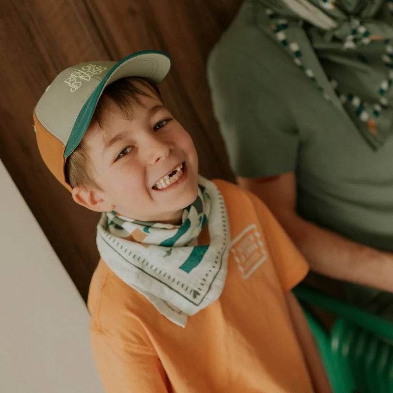 Foulard Petit format | Rayé vert