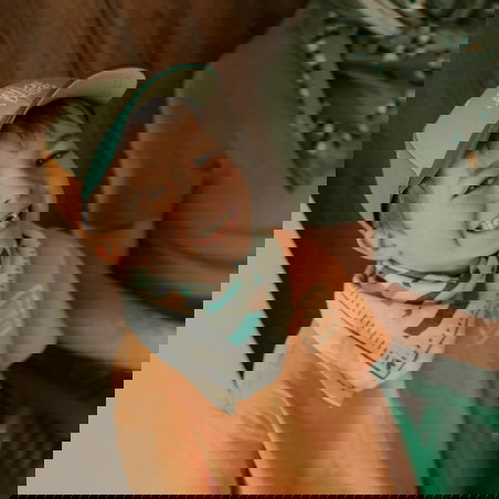 Foulard Petit format | Rayé vert - Rien que des bêtises