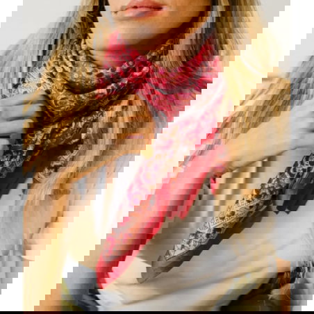 Foulard Grand format | Garda Framboise - Bindi Atelier