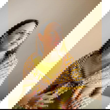 Foulard Grand format | Mona Khaki - Bindi Atelier