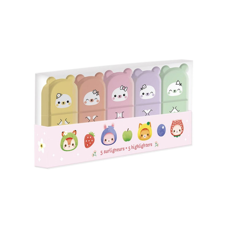 5 mini surligneurs