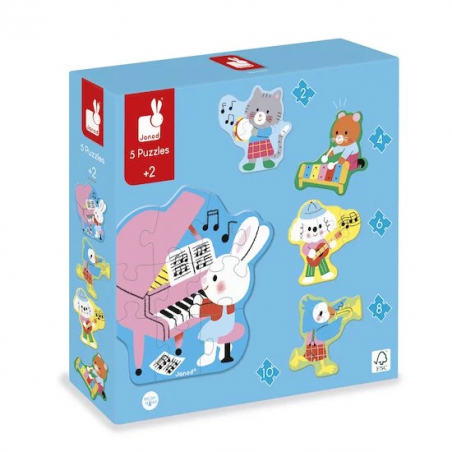5 puzzles évolutifs | Musique - Janod