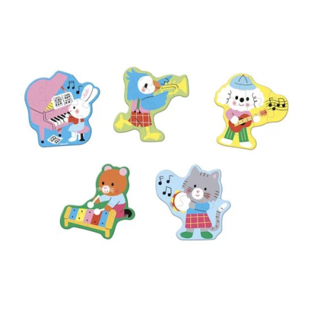 5 puzzles évolutifs | Musique - Janod