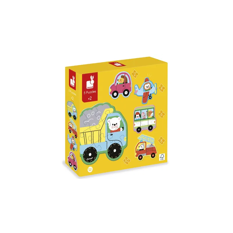 5 puzzles évolutifs | Véhicules