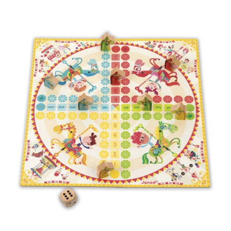 Jeux de dames et de petits chevaux carrousel - Janod