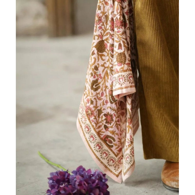 Foulard Grand format | Mina rose poudré