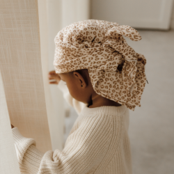 Grand lange - foulard 105 cm | Léopard crème