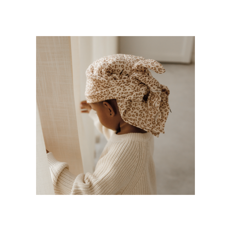 Grand lange - foulard 105 cm | Léopard crème