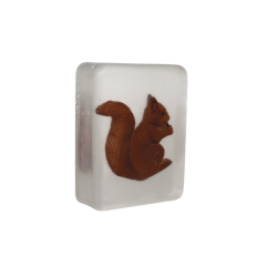 Savon Transparent Artisanal | Figurine Ecureuil