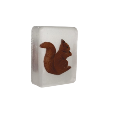 Savon Transparent Artisanal | Figurine Ecureuil
