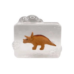 Savon Transparent Artisanal | Figurine Dinosaure Triceratops