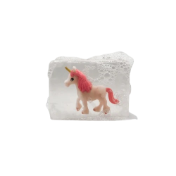 Savon Transparent Artisanal | Figurine Licorne Rose