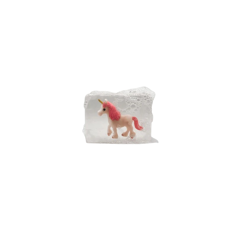 Savon Transparent Artisanal | Figurine Licorne Rose