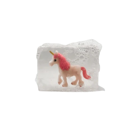 Savon Transparent Artisanal | Figurine Licorne Rose