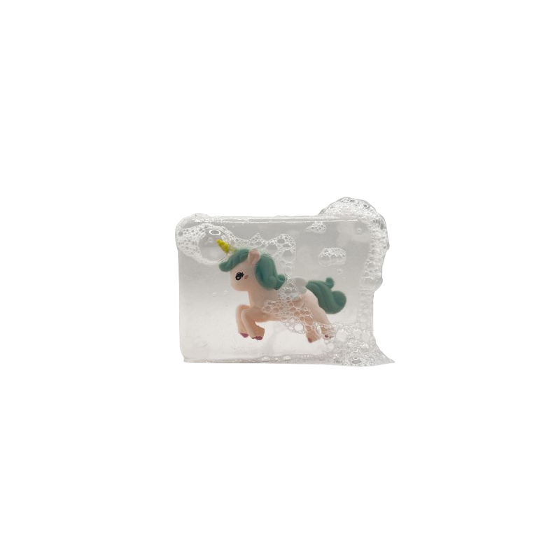 Savon Transparent Artisanal | Figurine Licorne Bleue