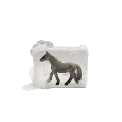 Savon Transparent Artisanal | Figurine Cheval gris