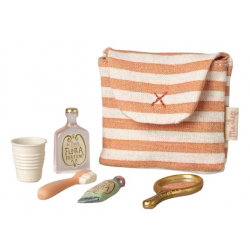 Trousse de toilettes | Rayé corail