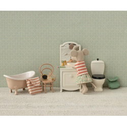 Trousse de toilettes | Rayé corail