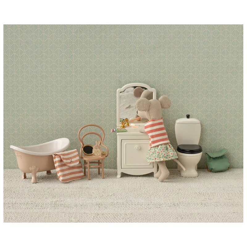 Trousse de toilettes | Rayé corail