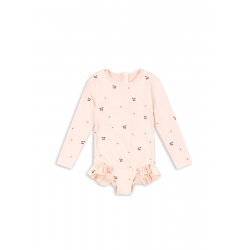 Maillot de bain manches longues | Cherry coeur rose