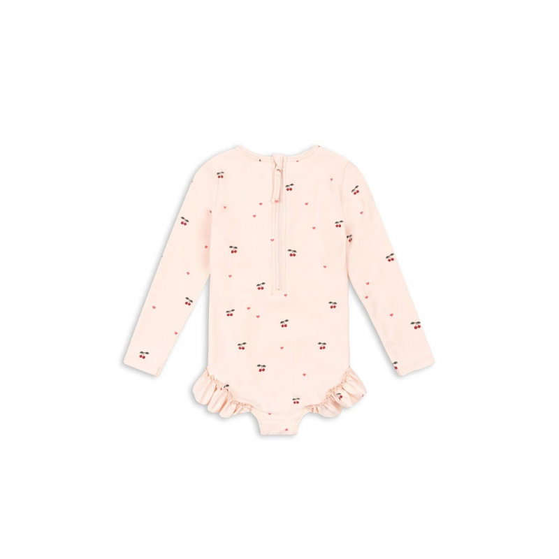 Maillot de bain manches longues | Cherry coeur rose