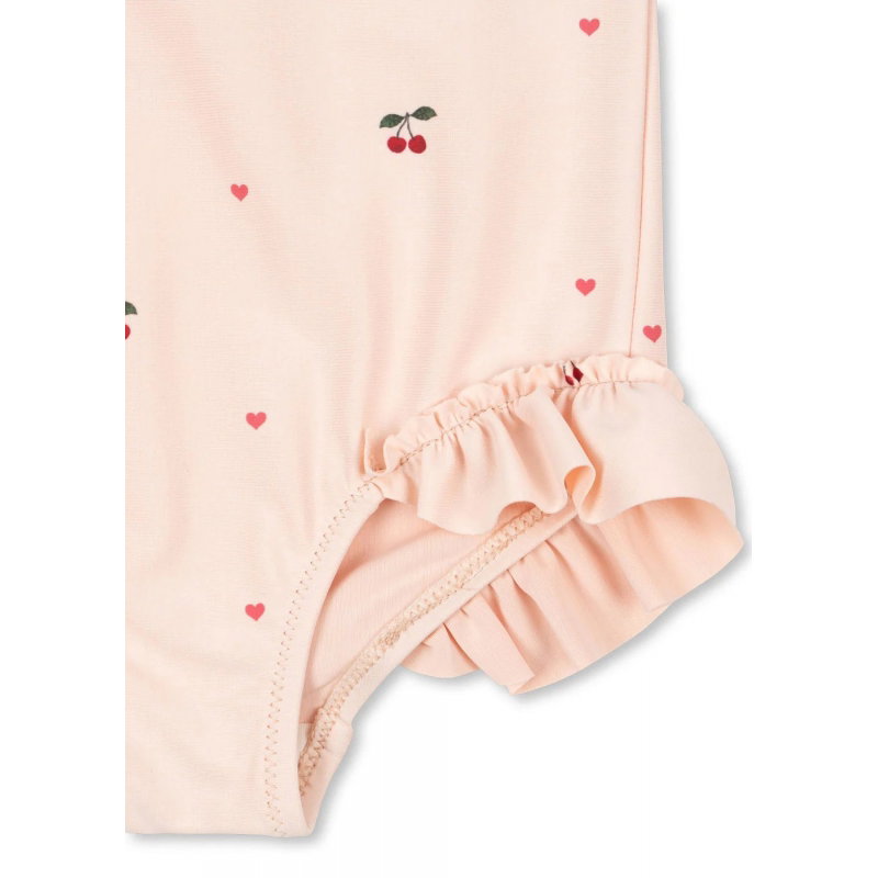 Maillot de bain manches longues | Cherry coeur rose