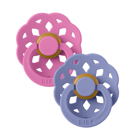 2 Tétines rondes colour Bohème | Mauve-BubbleGum - Bibs
