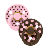 2 Tétines Bibs rondes | Polka Rose-Mocha