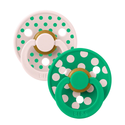 2 Tétines Bibs rondes | Polka Petal-Cactus