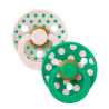 2 Tétines Bibs rondes | Polka Petal-Cactus